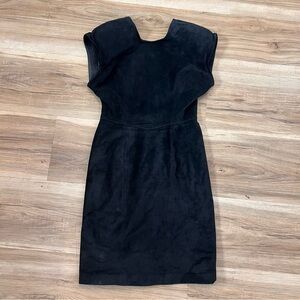 VINTAGE INTERIM 80’s Pig Skin Leather Suede Bodycon Mini Dress Size 9